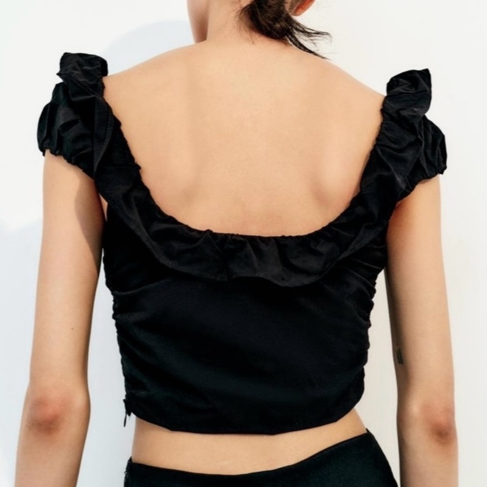 Zara Ruffle Crop Top - Picture 7 of 9